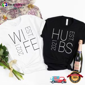 Customized Husband And Wife Just Married Matching Husband Wife Tees