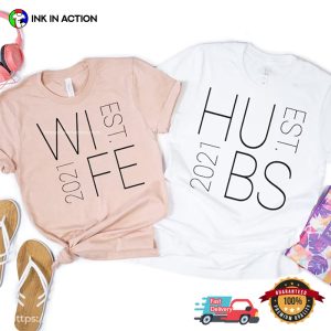 Customized Husband And Wife Just Married Matching husband wife tees 3