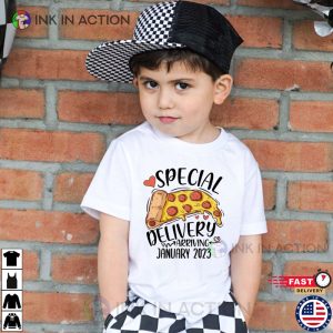Customized Special Delivery Arriving Baby Reveal T Shirt 2