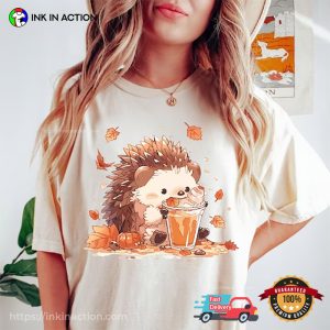 Cute Hedgehog Fall Season Comfort Colors Tee 3