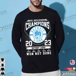 Detroit Lions 2023 NFC North Division Champions Fans-T-Shirt
