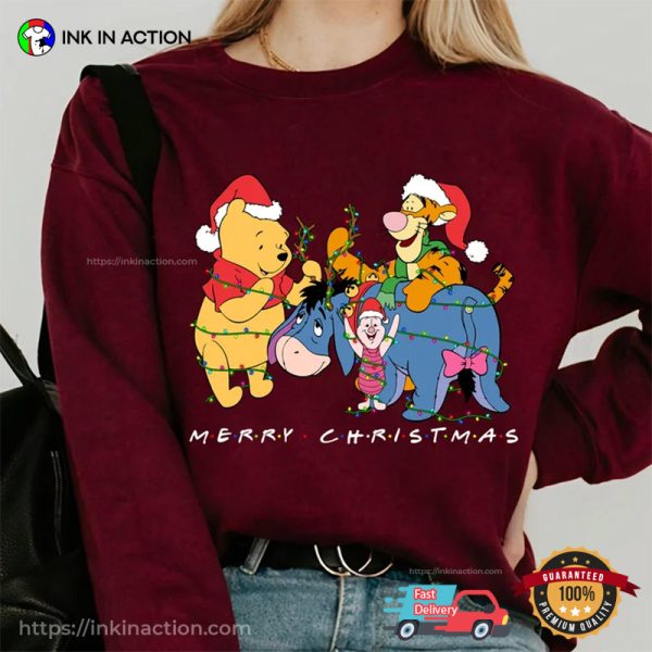 Disney Winnie The pooh And Friends Merry Christmas Fammily Matching T-shirt