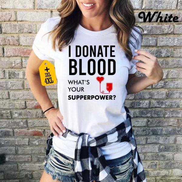 Donate Blood Is My Superpower Comfort Colors Tee, Happy National Blood Donor Month