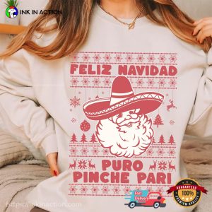 Feliz Navidad Spanish Ugly Christmas T shirt 3