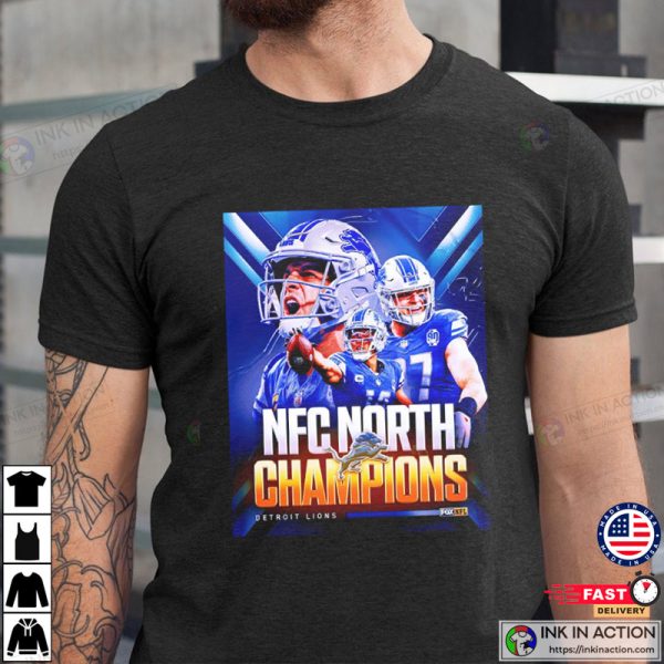 Football Team Detroit Lions NFC North Champions 2023 Fans Tee