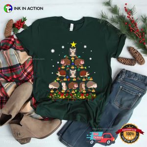 Funny Hedgehogs Christmas Tree cute hedgehog T Shirt 2