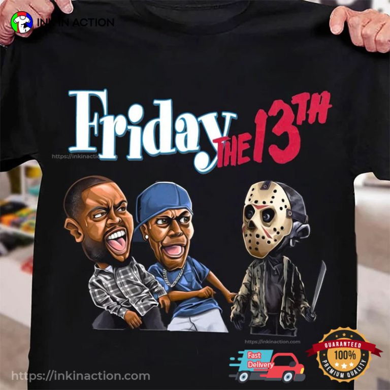 Funny Horror Movie Friday The 13th Artwork Graphic T-Shirt - Print your ...