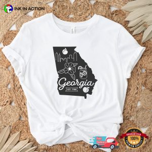 Georgia State Map 1788 Vacation T Shirt 3