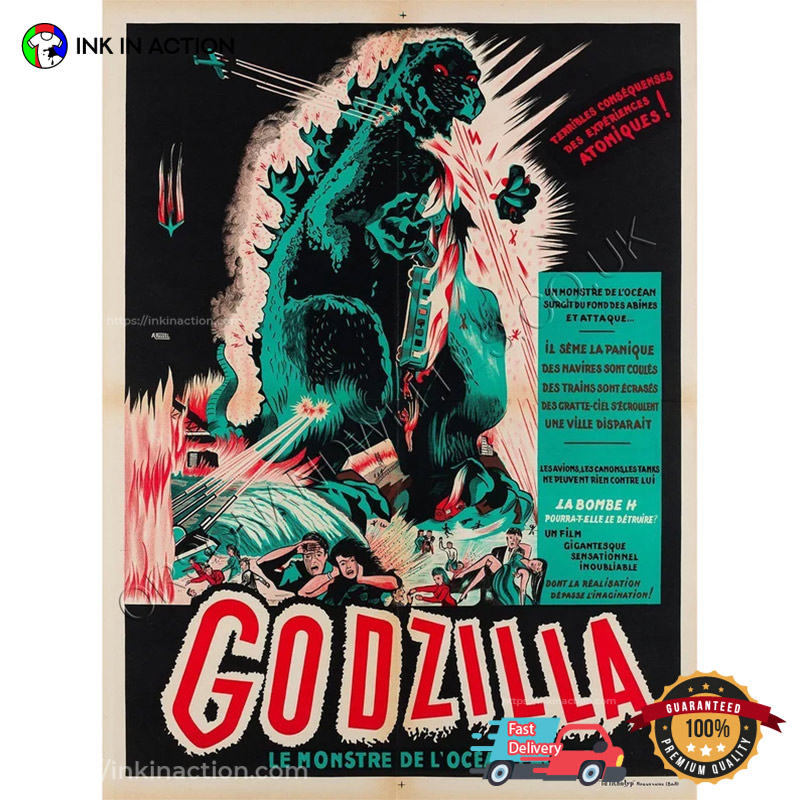 Godzilla Vintage French Movie Poster