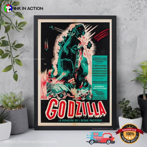 Godzilla Vintage French Movie Poster