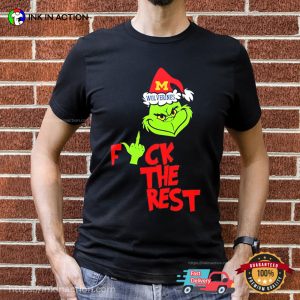 Grinch Hat Santa Michigan Wolverines Fuck The Rest Christmas Tee