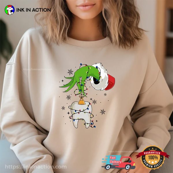 Grinch Santa Christmas Teeth Decoration T-shirt