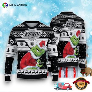Grinch Santa NCAA Los Angeles Kings Ugly Christmas Sweater