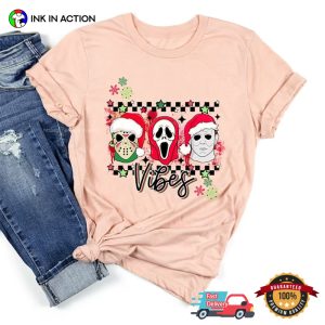 Horror Movie Character Vibes Christmas Comfort Colors T Shirt 3