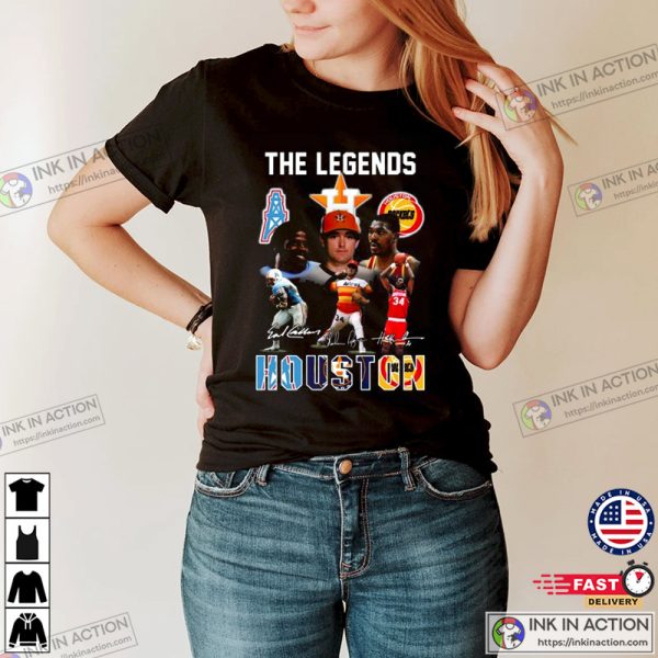 Houston Texans Houston Rockets Houston Astros The Legends Signatures T-shirt