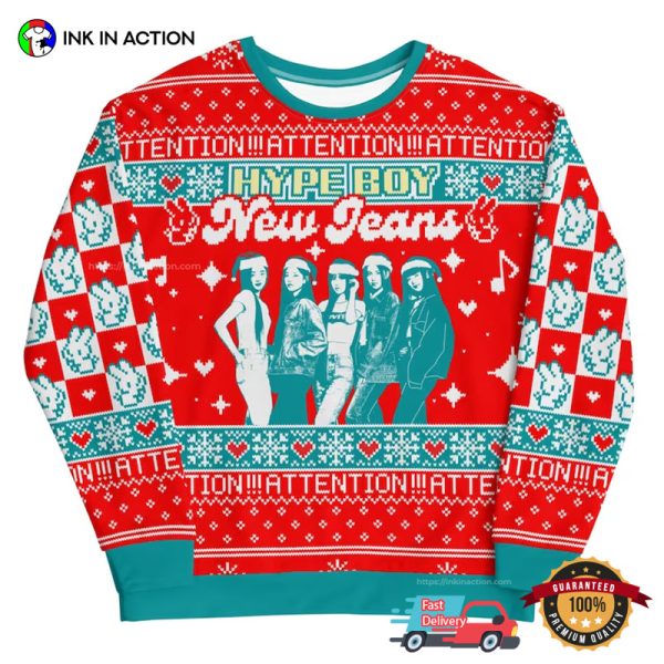 Hype Boy New Jeans Best Ugly Christmas Sweaters No.1