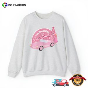 I'm Dreaming Of A Pink Christmas Cute Xmas Gift Tee 3