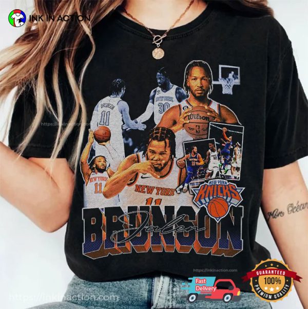 Jalen Brunson Collage Style 90s Graphic Tee