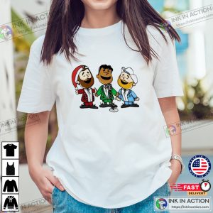 Jason Kelce Lane Johnson and Jordan Mailata Xmas Trio Cartoon Tee