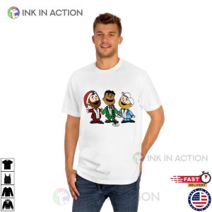 Jason Kelce Lane Johnson and Jordan Mailata Xmas Trio Cartoon Tee 2