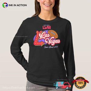 Las Vegas Super Bowl LVIII Vintage Football T Shirt 1
