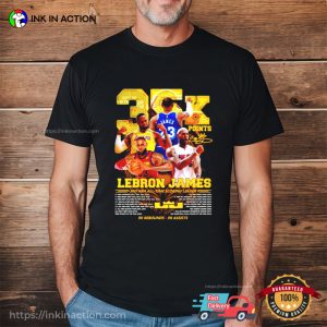 Lebron James 3rd NBA 35K Points Basketball T Shirt 3