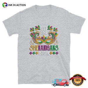 Let The Shenanigans Begin carnival mask Tee, mardi gras 2024 Merch 3