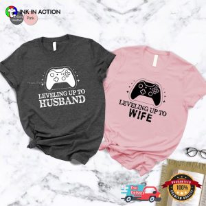 Leveling Up To Wife & Husband Gaming husband wife tees 4