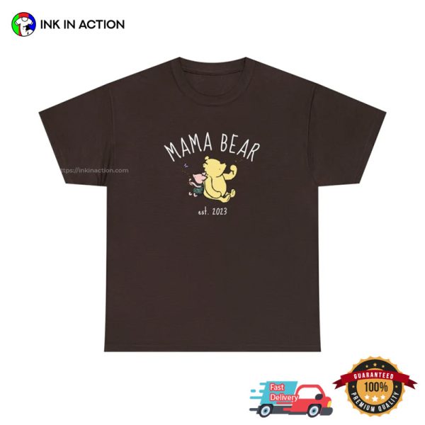 Mama Bear Est 2023 Winnie And Pigglet Cute Mom Tee