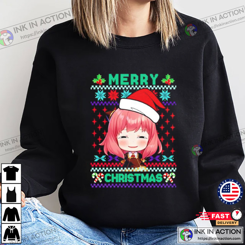 Funny Meme Face Anya Forger Spy X Family Ugly Christmas Unisex Sweatshirt -  Limotees