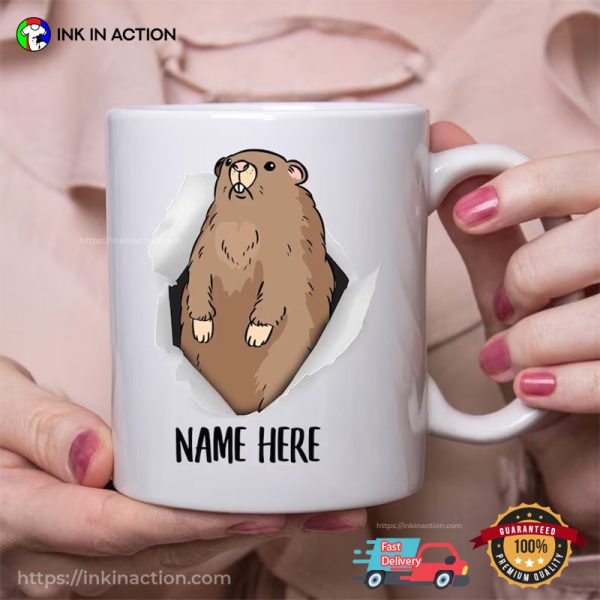 Personalized Adorable Groundhog Coffee Cup