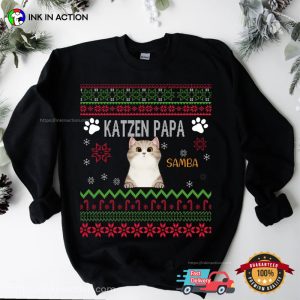 Personalized Family Cats Ugly Christmas Tee 2
