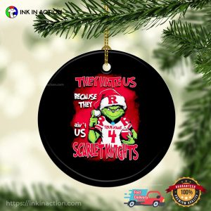 Personalized Santa Grinch Rutgers Scarlet Knights Ornament