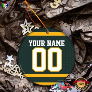Personalized Green Bay Packers Football Ornament
