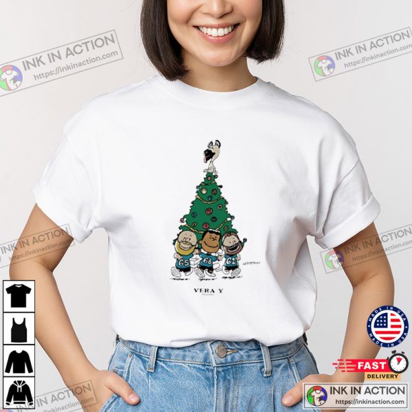 Philadelphia Eagles Christmas Tree Snoopy Style T-shirt