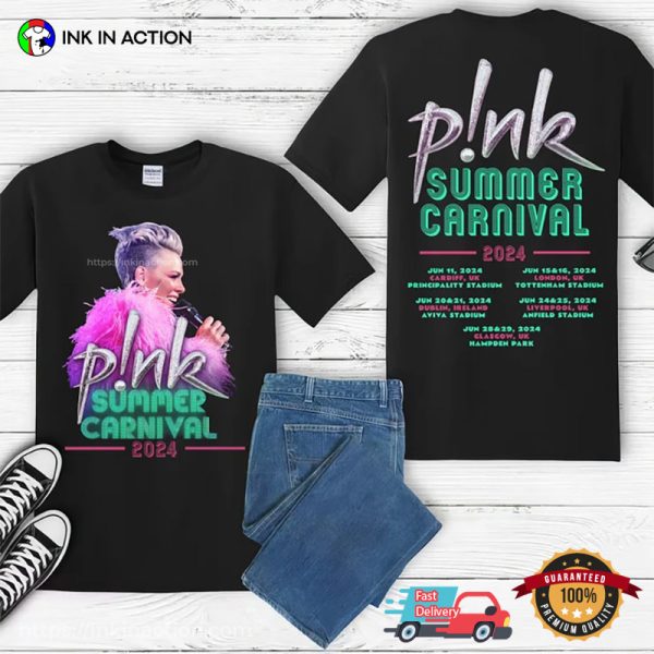 Pink Singer UK Summer Carnival 2024 Festival Tour T-shirt