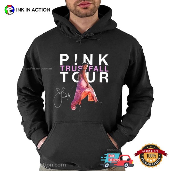 Pink Trustfall Tour Signature Fan Shirt