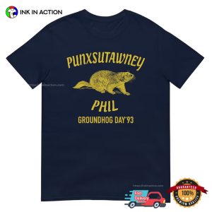 Punxsutawney Phil Groundhog Day 93 Vintage T Shirt 2