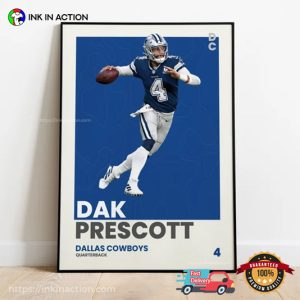 Quarterback dak prescott of the dallas cowboys Fans Room Art 1