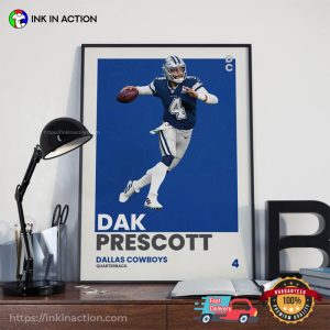 Quarterback dak prescott of the dallas cowboys Fans Room Art 2