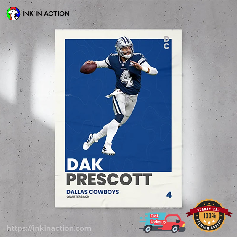 Quarterback Dak Prescott Of The Dallas Cowboys Fans Room Art