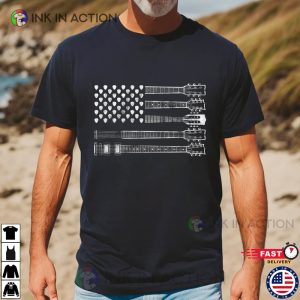 Retro Guitar America Flag Freedom Shirt