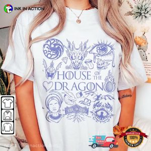 Retro House Of The Dragon Doodle Art Shirt 3