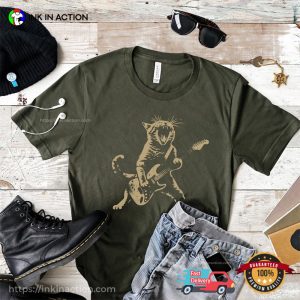 Rock Cat Playing Guitar Funny T-Shirt