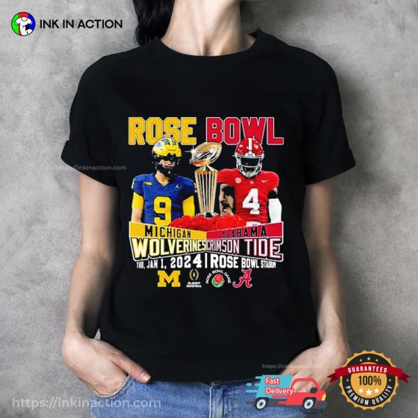 Rose Bowl Michigan Wolverines Vs Alabama Crimson Tide Football T-shirt