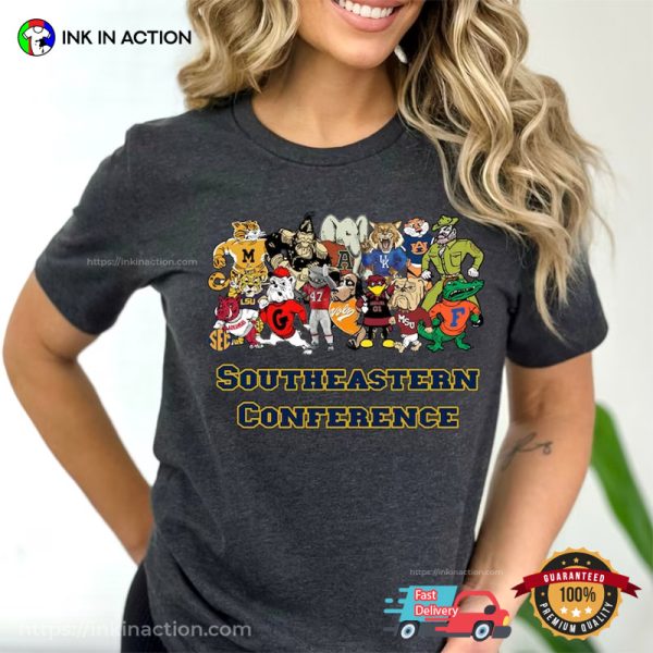 Southeastern Conference SEC Mascot Animation Tee