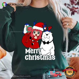 Spy X Family Merry Christmas Anya And Bond Holiday Anime T-Shirt