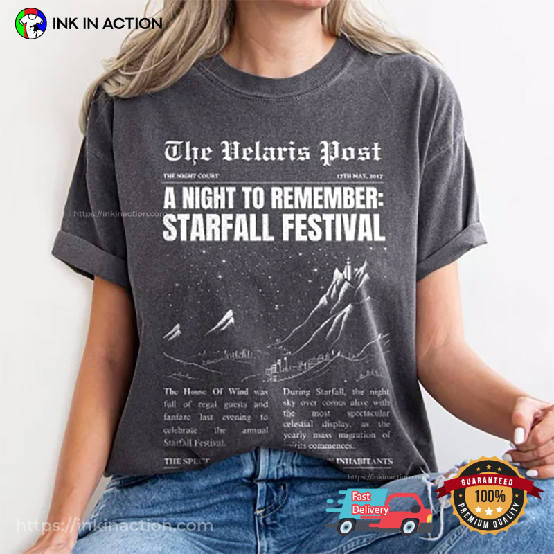 Starfall Festival The Velaris Post Sarah J Maas A Court Of Thorns And Roses Comfort Colors T-Shirt