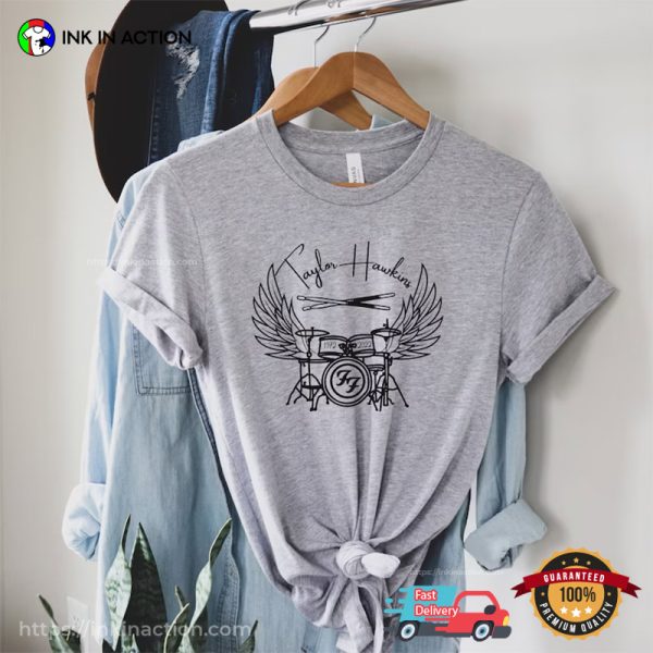 Taylor Hawkins Foo Fighters Drummer Memorial Tee