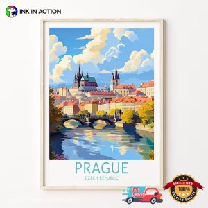 The City Of A Hundred Spires charles bridge prague Watercolors Panting Wall Art 3